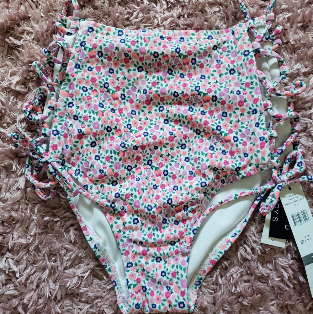 Bikini bottom lace up hi cut